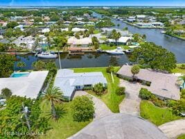 57 Riverview Ln, Cocoa Beach, FL 32931 - aerial view of residential area featuring a large body of water