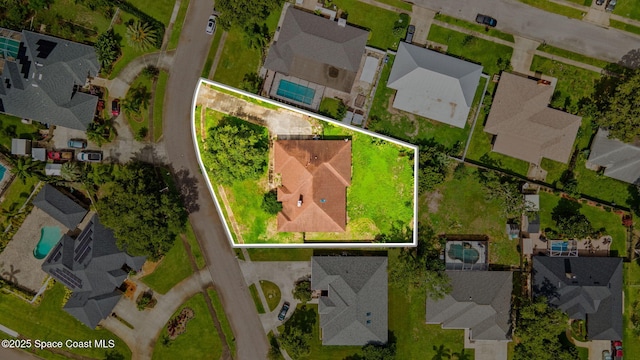 2180 Figtree Dr Unit 0, Titusville, FL 32780 - aerial perspective of suburban area featuring property parcel outlined
