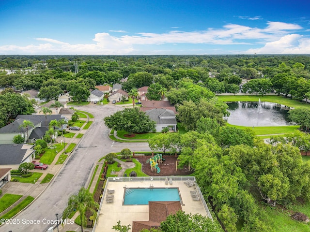 9525 Southern Garden Cir, Altamonte Springs, FL 32714 - aerial perspective of suburban area with a pool area and a large body of water