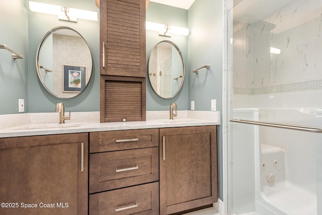 1510 Pioneer Dr, Melbourne, FL 32940 - full bathroom featuring double vanity and a shower