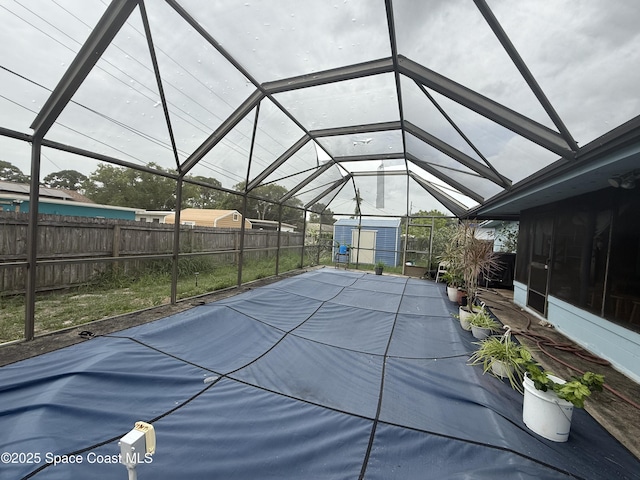1003 Greenwood Way, Cocoa, FL 32922 - view of pool with a fenced backyard and glass enclosure