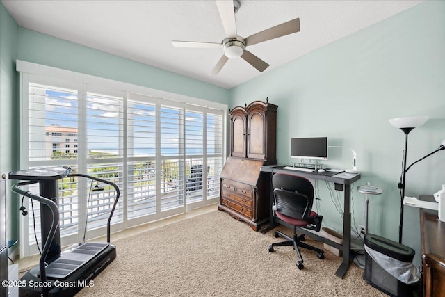 601 N Miramar Ave Unit 314, Indialantic, FL 32903 - office space with a ceiling fan and light colored carpet