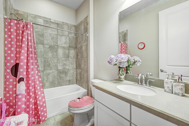 7406 Millbrook Ave, Melbourne, FL 32940 - full bathroom with vanity and shower / bathtub combination with curtain