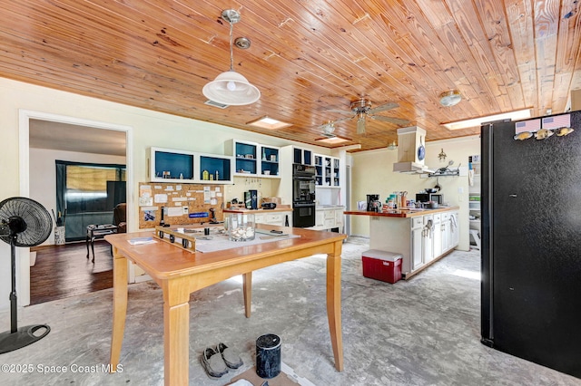 409 Stendal Rd NW, Palm Bay, FL 32907 - office area with wooden ceiling and ceiling fan