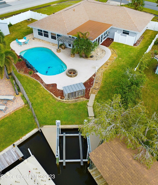 1455 Centaurus Ct, Merritt Island, FL 32953 - view of subject property with a pool
