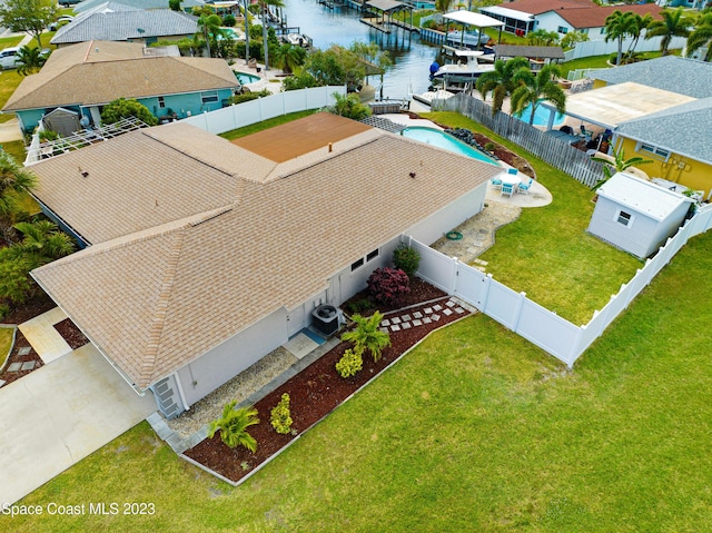 1455 Centaurus Ct, Merritt Island, FL 32953 - bird's eye view of a nearby body of water and a pool