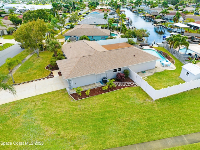 1455 Centaurus Ct, Merritt Island, FL 32953 - aerial perspective of suburban area featuring a nearby body of water