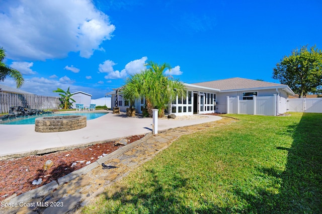 1455 Centaurus Ct, Merritt Island, FL 32953 - fenced backyard featuring a patio area