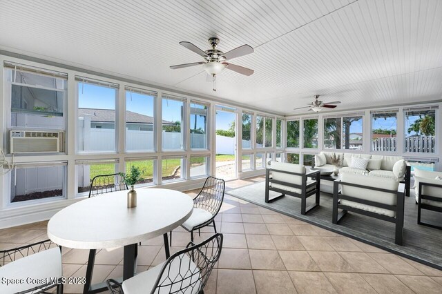 1455 Centaurus Ct, Merritt Island, FL 32953 - sunroom / solarium featuring cooling unit and tile patterned floors