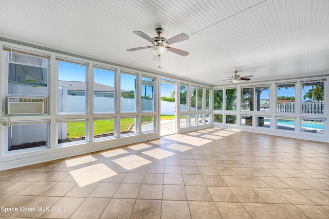 1455 Centaurus Ct, Merritt Island, FL 32953 - unfurnished sunroom featuring ceiling fan and cooling unit