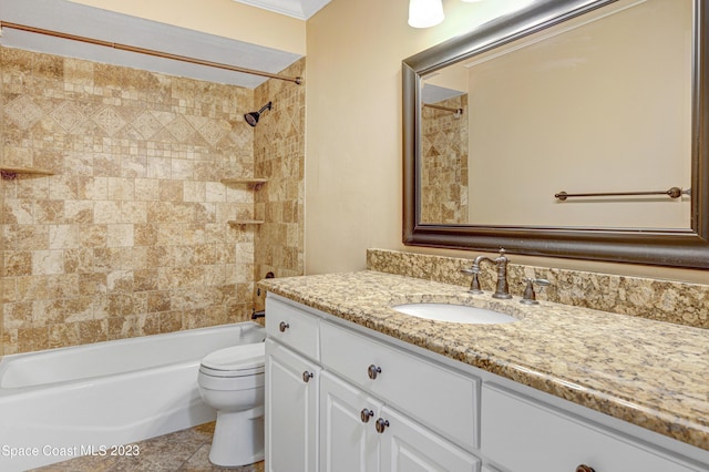1455 Centaurus Ct, Merritt Island, FL 32953 - bathroom featuring vanity, shower / bath combination, and ornamental molding