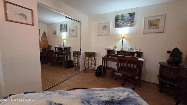 8714 Jasmine Ct, Cape Canaveral, FL 32920 - interior space featuring wood finished floors and a desk