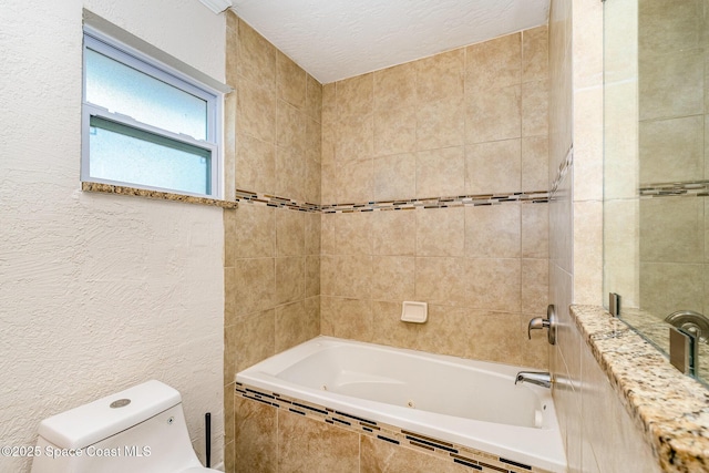 670 S Oak Park Cir E, Merritt Island, FL 32953 - bathroom with toilet and tiled shower / bath