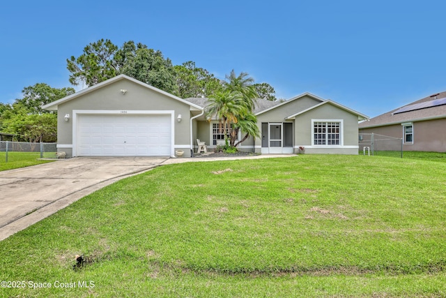 1486 Beche St SE, Palm Bay, FL 32909 - single story home with stucco siding, an attached garage, and concrete driveway