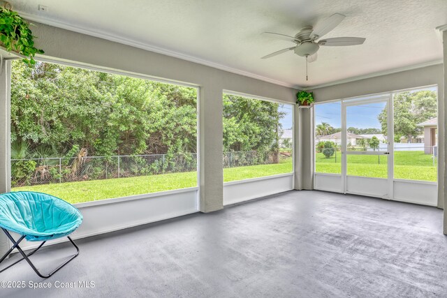 1486 Beche St SE, Palm Bay, FL 32909 - unfurnished sunroom with ceiling fan