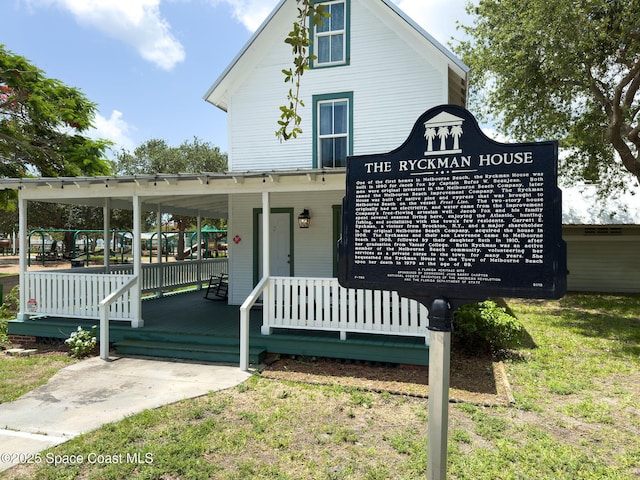 1700 Atlantic St Unit 1, Melbourne Beach, FL 32951 - view of front of property featuring covered porch