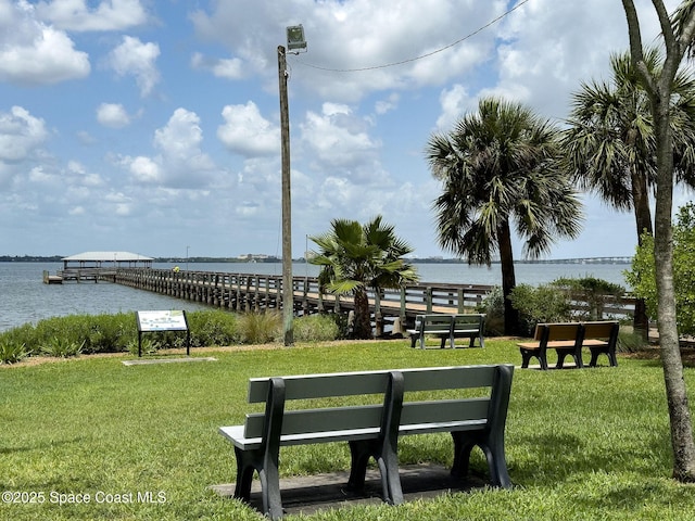 1700 Atlantic St Unit 1, Melbourne Beach, FL 32951 - view of property's community featuring a water view and a yard