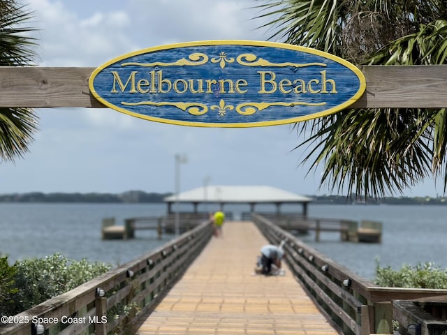 1700 Atlantic St Unit 1, Melbourne Beach, FL 32951 - dock area featuring a water view