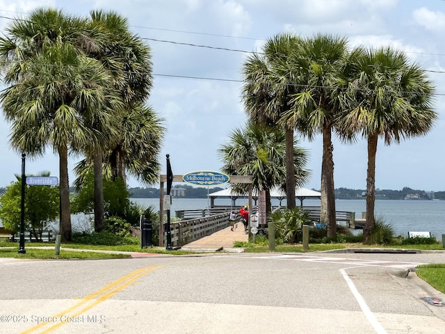 1700 Atlantic St Unit 1, Melbourne Beach, FL 32951 - view of asphalt street with a water view and curbs