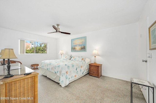 1700 Atlantic St Unit 1, Melbourne Beach, FL 32951 - bedroom with a ceiling fan, carpet, and baseboards