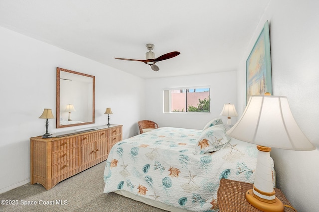 1700 Atlantic St Unit 1, Melbourne Beach, FL 32951 - bedroom with light colored carpet and a ceiling fan