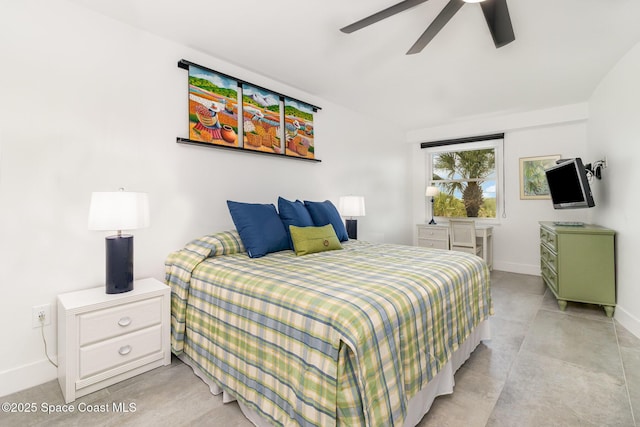 333 N Atlantic Ave Unit 333, Cocoa Beach, FL 32931 - bedroom featuring baseboards and ceiling fan