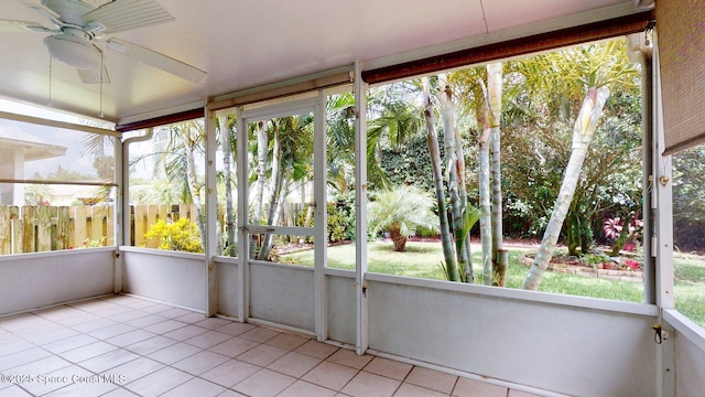 2178 Redwood Cir NE, Palm Bay, FL 32905 - unfurnished sunroom with ceiling fan