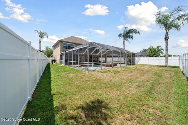 1236 Foxridge Pl, Melbourne, FL 32940 - fenced backyard featuring a lanai