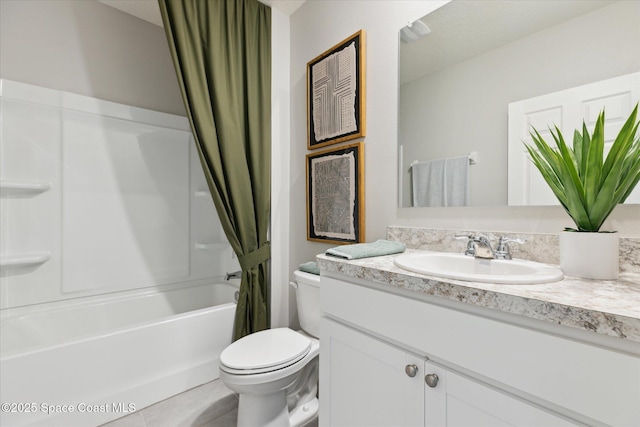 1103 Dunes Ave, Melbourne, FL 32904 - full bath with vanity, shower / bath combo with shower curtain, and tile patterned flooring