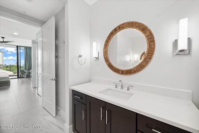 3031 Hafen Ln Unit 306, Melbourne Beach, FL 32951 - bathroom with vanity and marble look tile flooring