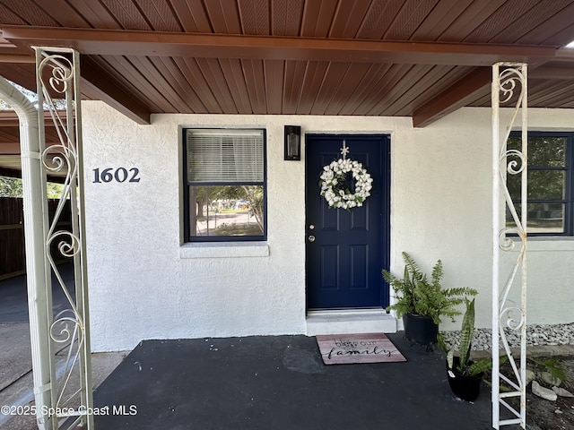 1602 Harvard Dr, Cocoa, FL 32922 - entrance to property with stucco siding
