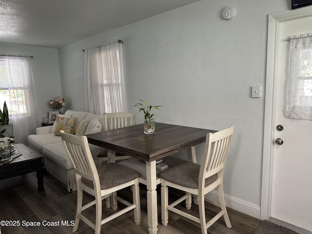 1602 Harvard Dr, Cocoa, FL 32922 - dining area with healthy amount of natural light, wood finished floors, and baseboards