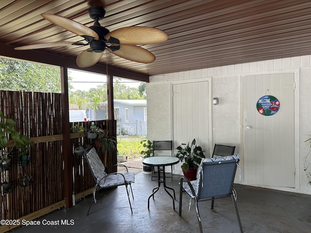 1602 Harvard Dr, Cocoa, FL 32922 - sunroom with a ceiling fan and healthy amount of natural light