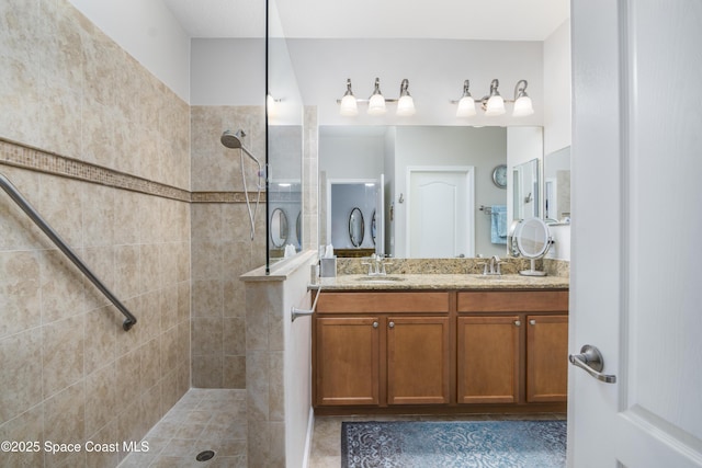 3485 Sansome Cir, Melbourne, FL 32940 - bathroom with walk in shower and double vanity