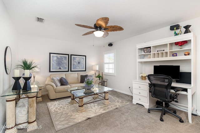 142 Ocean Garden Ln, Cape Canaveral, FL 32920 - office featuring light colored carpet and a ceiling fan