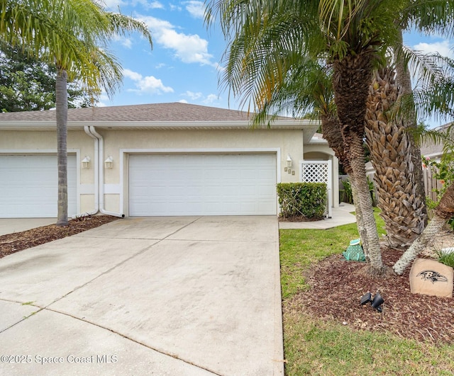 142 Ocean Garden Ln, Cape Canaveral, FL 32920 - single story home featuring stucco siding, concrete driveway, and a garage