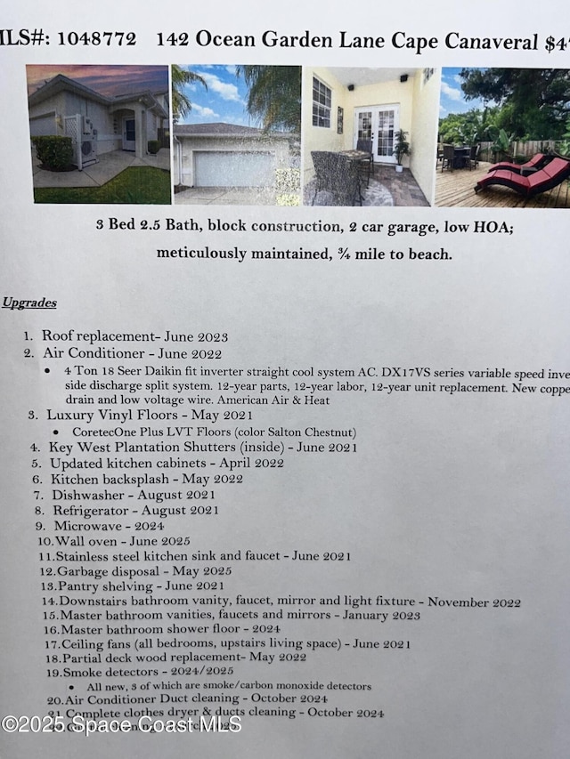142 Ocean Garden Ln, Cape Canaveral, FL 32920 - view of a document with a collage of images