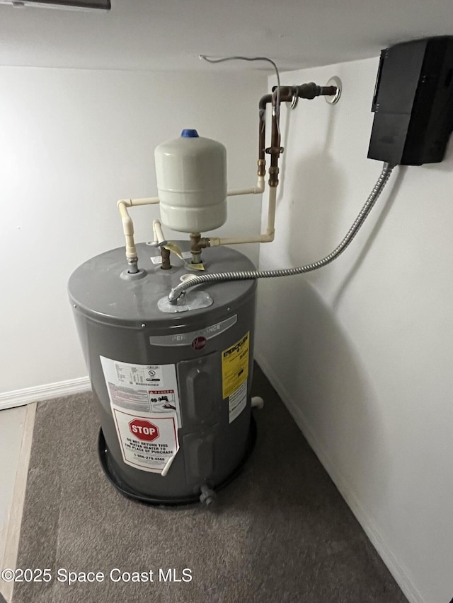 142 Ocean Garden Ln, Cape Canaveral, FL 32920 - utility room with water heater