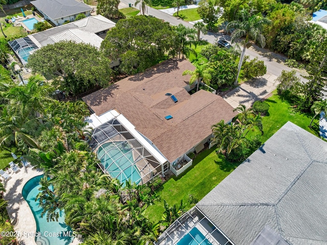 320 Cocoa Ave, Indialantic, FL 32903 - drone / aerial view of a pool area