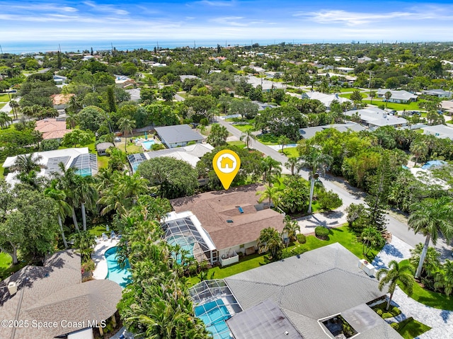 320 Cocoa Ave, Indialantic, FL 32903 - aerial perspective of suburban area with a pool area