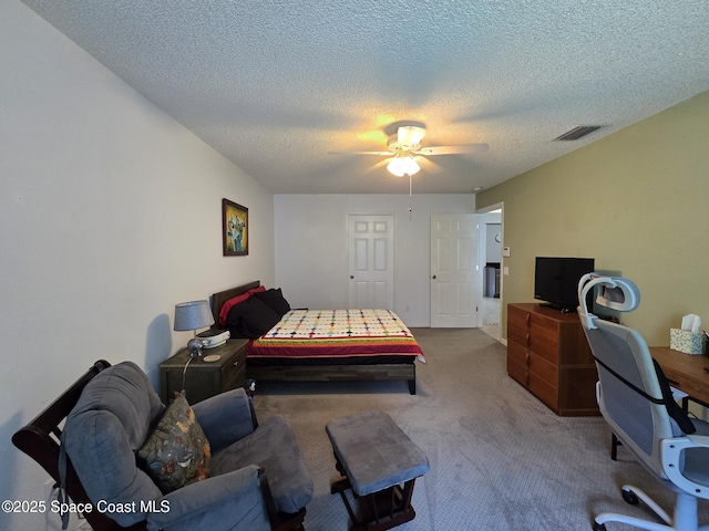1150 Ida Way, Melbourne, FL 32940 - carpeted bedroom featuring a textured ceiling and a ceiling fan