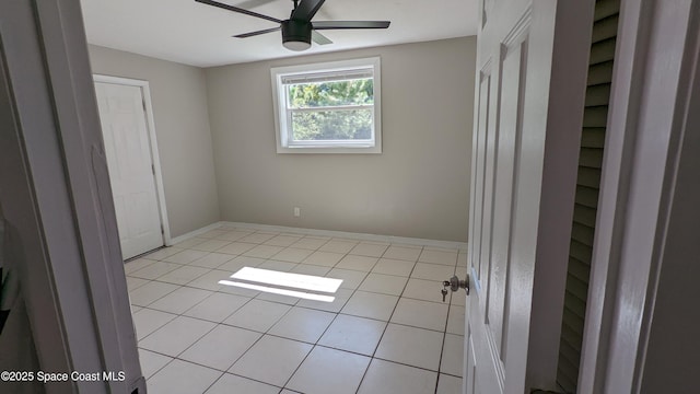 1620 Wichita Blvd SE, Palm Bay, FL 32909 - spare room with a ceiling fan, light tile patterned flooring, and baseboards