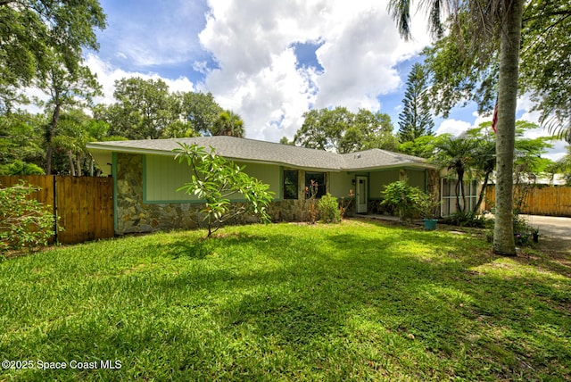 5320 Shadwell Ave, Cocoa, FL 32926 - ranch-style house with stone siding