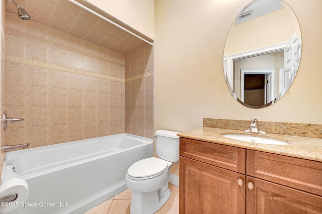 2178 Tanager Ct, Melbourne, FL 32903 - full bathroom featuring toilet, vanity, shower / tub combination, and tile patterned floors
