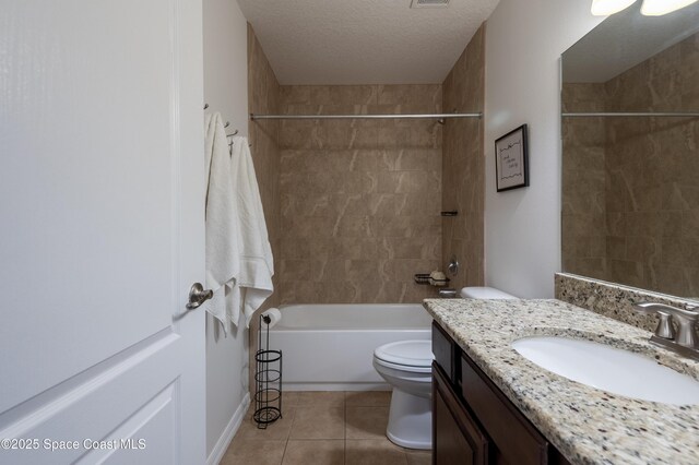 4180 Seville Ave, Cocoa, FL 32926 - full bath with vanity, tile patterned flooring, tub / shower combination, and a textured ceiling