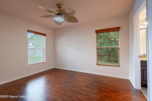 4180 Seville Ave, Cocoa, FL 32926 - spare room featuring wood finished floors and a ceiling fan