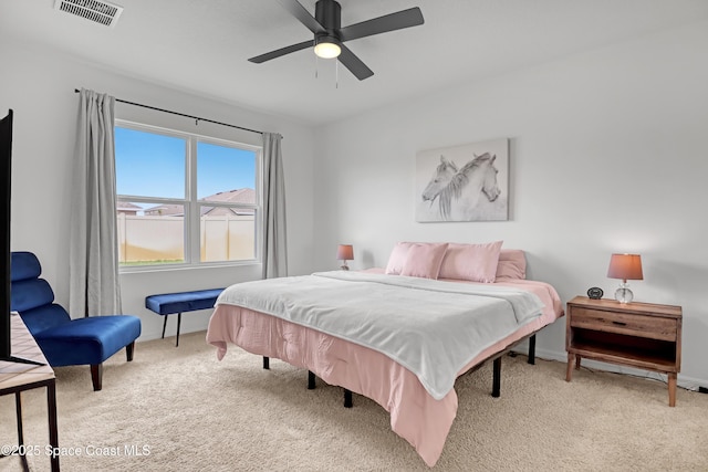 1265 Valley View Ave, Rockledge, FL 32955 - bedroom featuring light carpet and ceiling fan