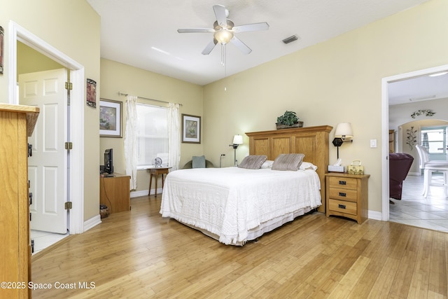 386 Valencia Rd, Melbourne, FL 32904 - bedroom featuring light wood-style flooring and a ceiling fan