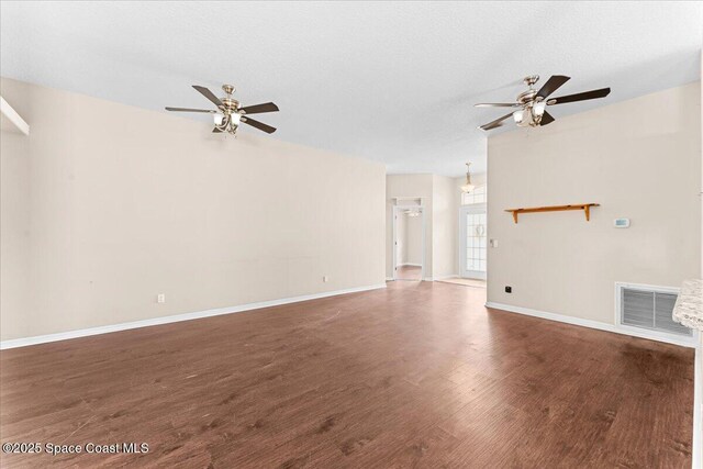 1211 Olde Bailey Ln, Melbourne, FL 32904 - unfurnished living room with ceiling fan and wood finished floors