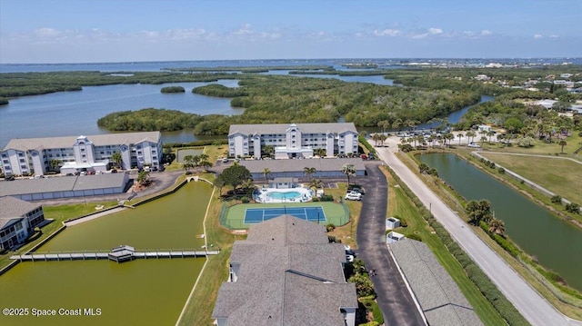 530 S Brevard Ave Unit 315, Cocoa Beach, FL 32931 - drone / aerial view of apartment complex and a large body of water